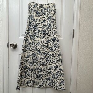 J. Crew Strapless Dress in Navy and Cream size 0-2